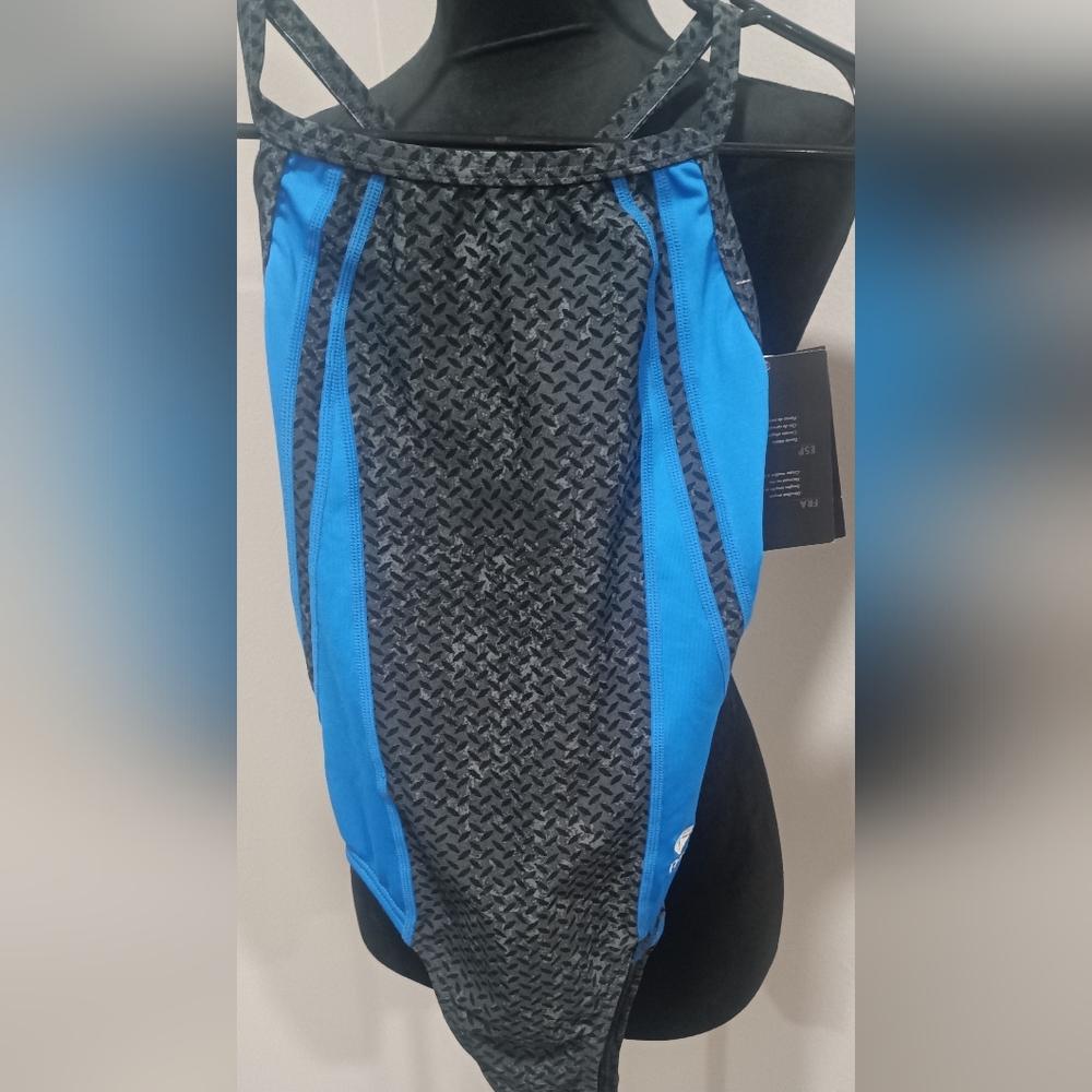 TYR Blue and Black Geometric Backpack
